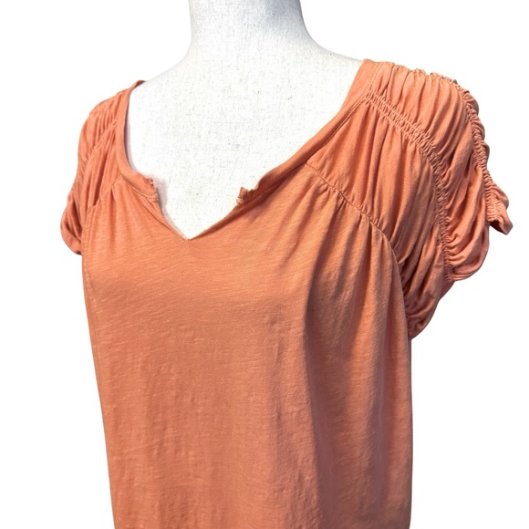 Anthropology Pilcro Smocked Muscle Tee. Orange Size XS #1713 - Picture 6 of 11